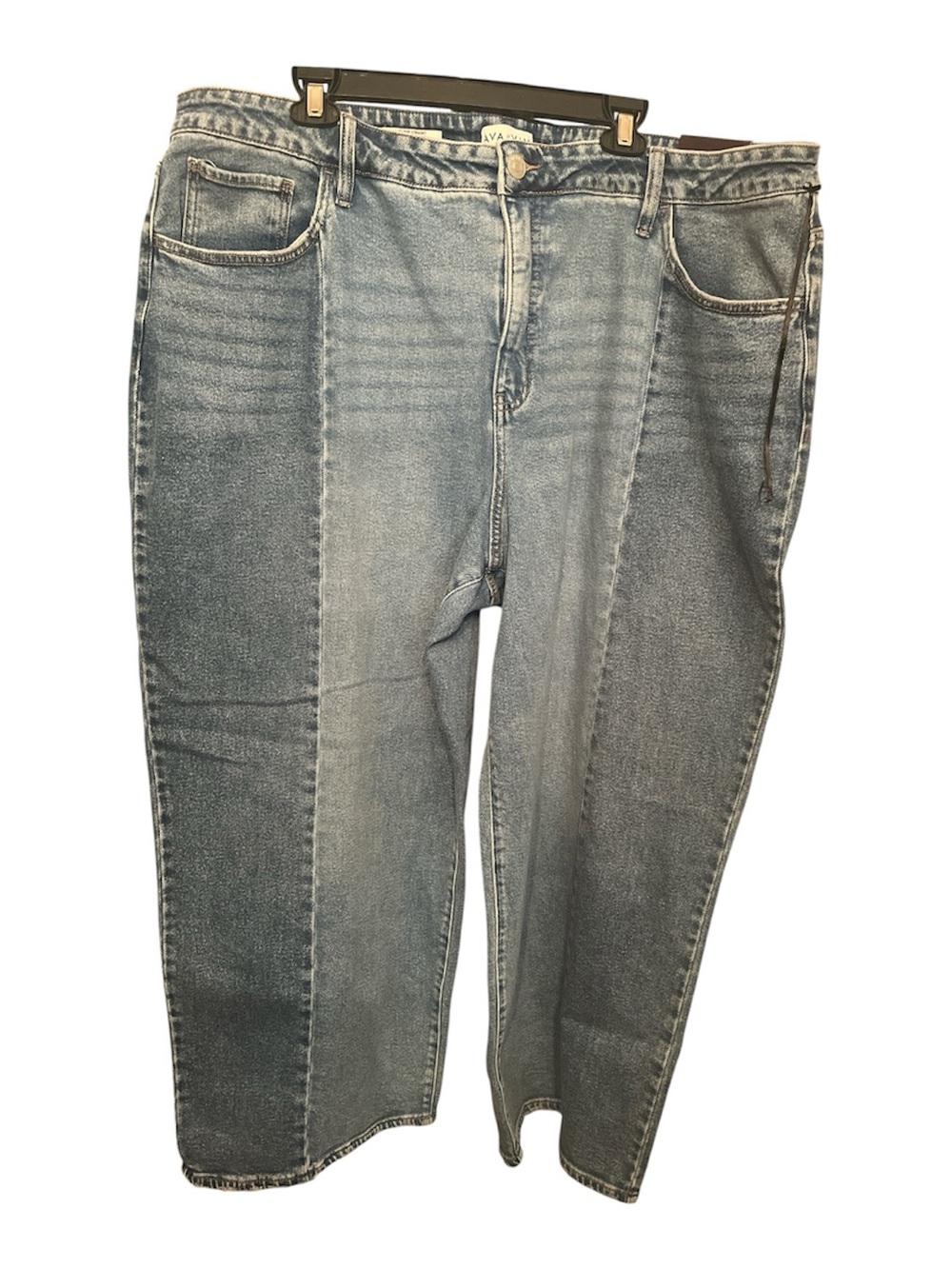 Ava & Viv Two-Tone Light Blue Straight Leg Jeans